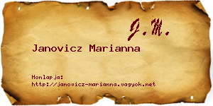 Janovicz Marianna névjegykártya